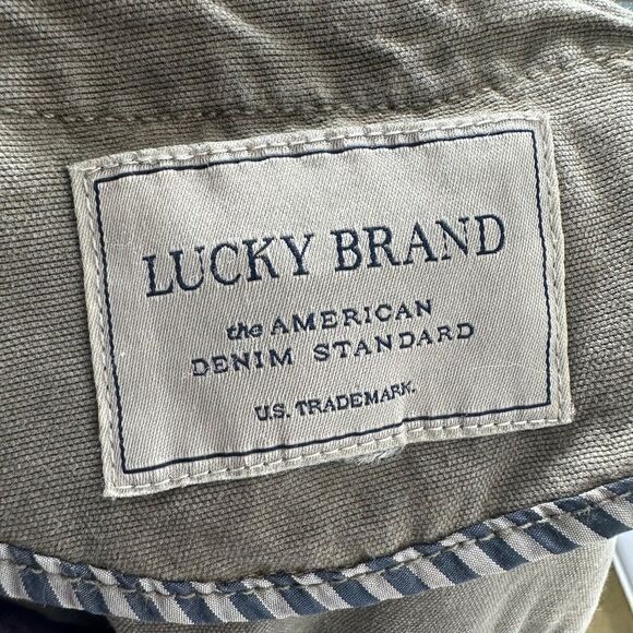 Lucky Brand Jacket Olive Green Button Up Military Canvas Cargo Anorak Size 1X - Picture 9 of 9